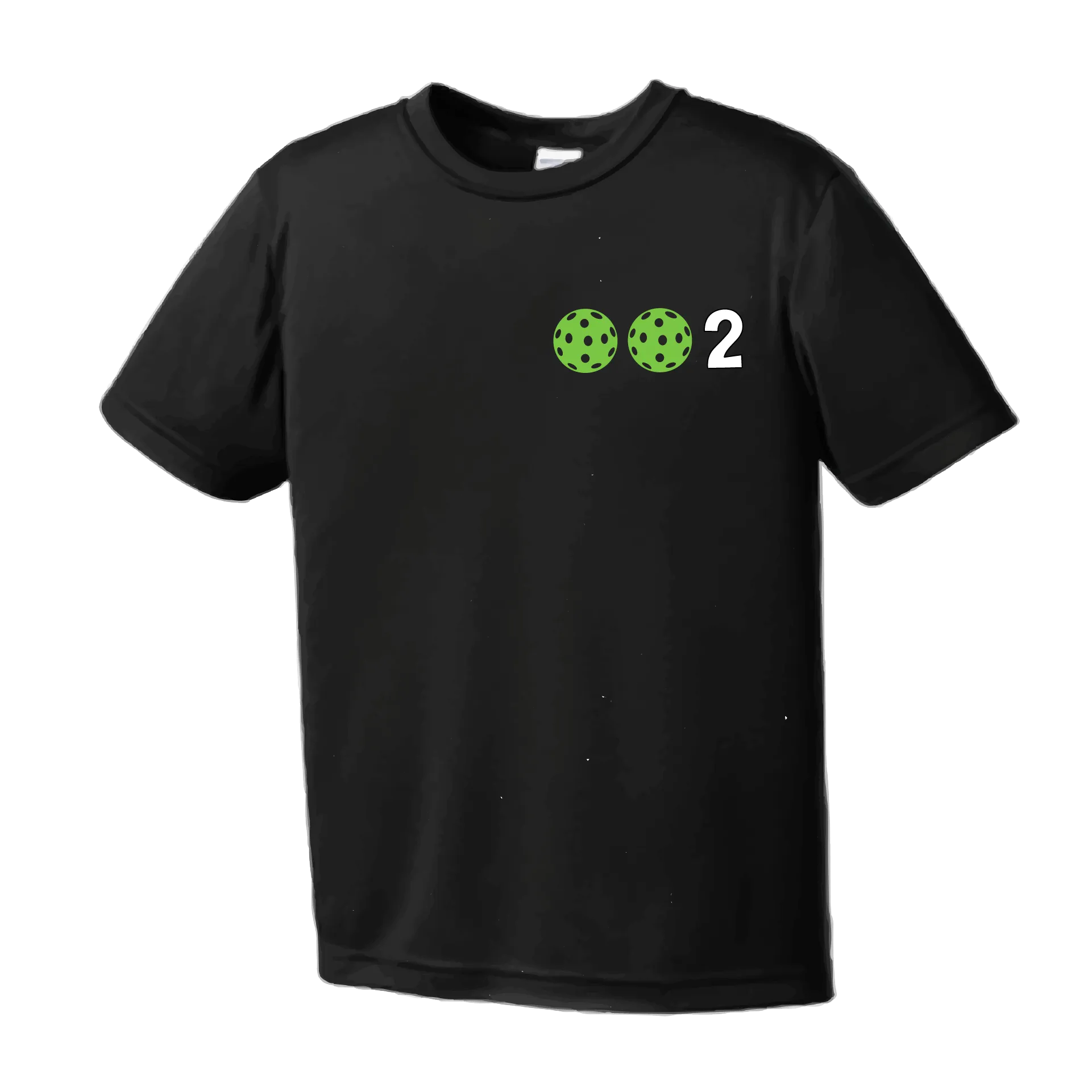 002 Pickleball (Colors Yellow Green White) | Youth Short Sleeve Athletic Shirt | 100% Polyester