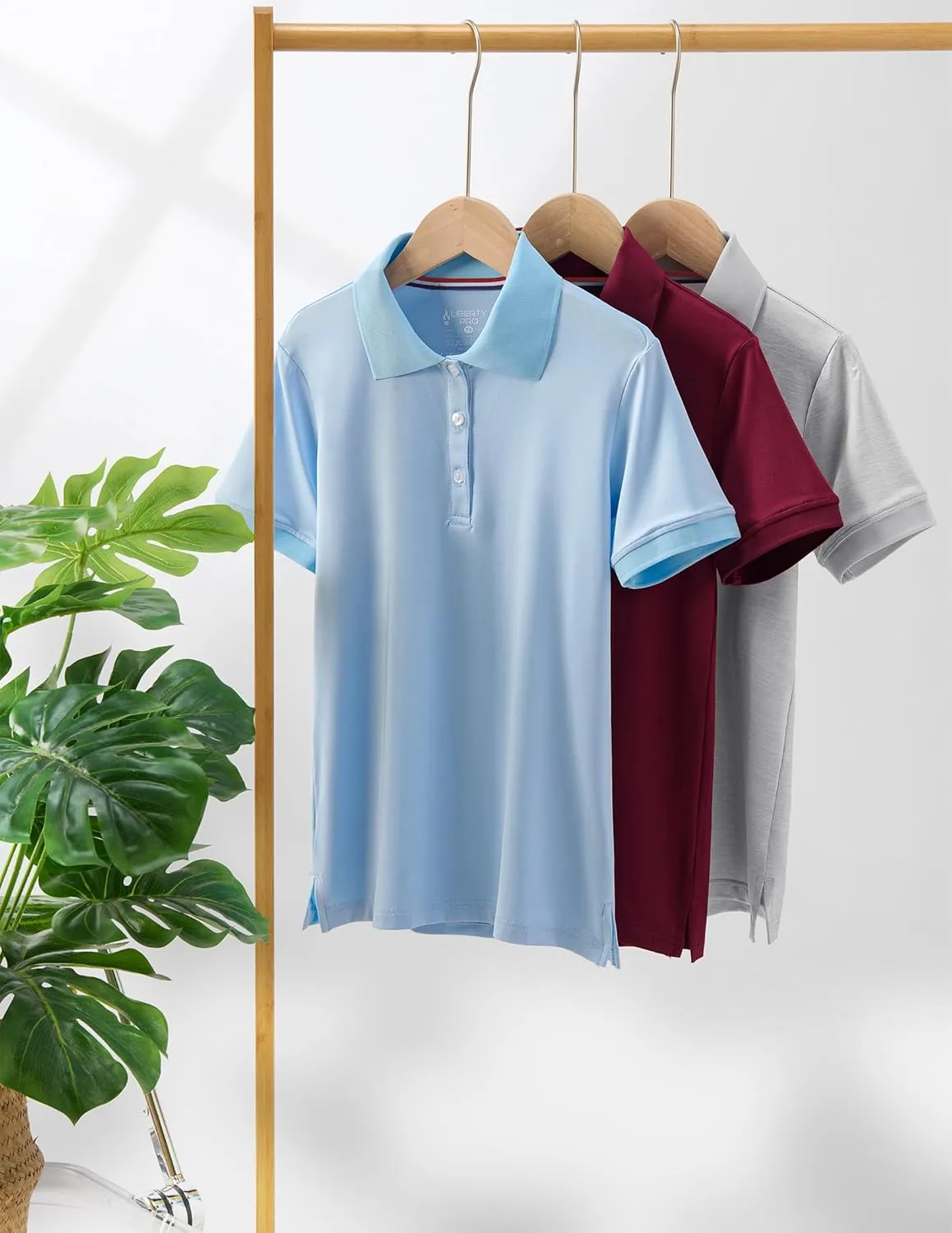 3 Pack Youth Girls' Performance Polo Shirts, Short Sleeve Pique Collared Kids School Uniform Tops