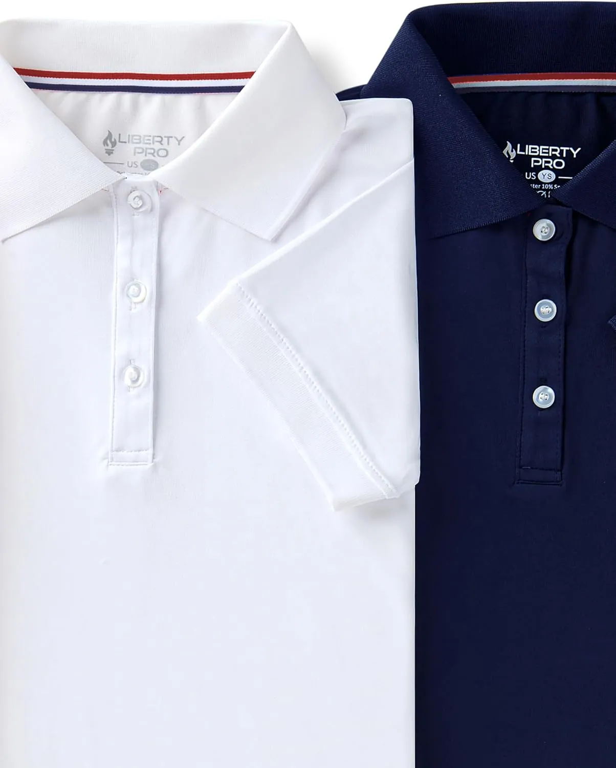 3 Pack Youth Girls' Performance Polo Shirts, Short Sleeve Pique Collared Kids School Uniform Tops