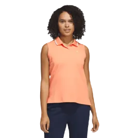 Adidas Ladies Go-To Piqué Sleeveless Golf Polo Shirt - Orange