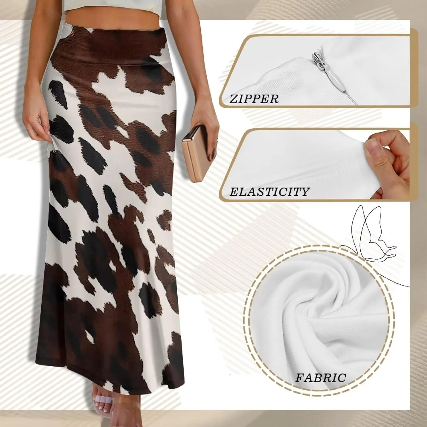 Biyejit Bodycon Maxi Skirts for Women, Foldover High Waist Flowy Pencil Long Skirts High Waist Floor Length Plus Size