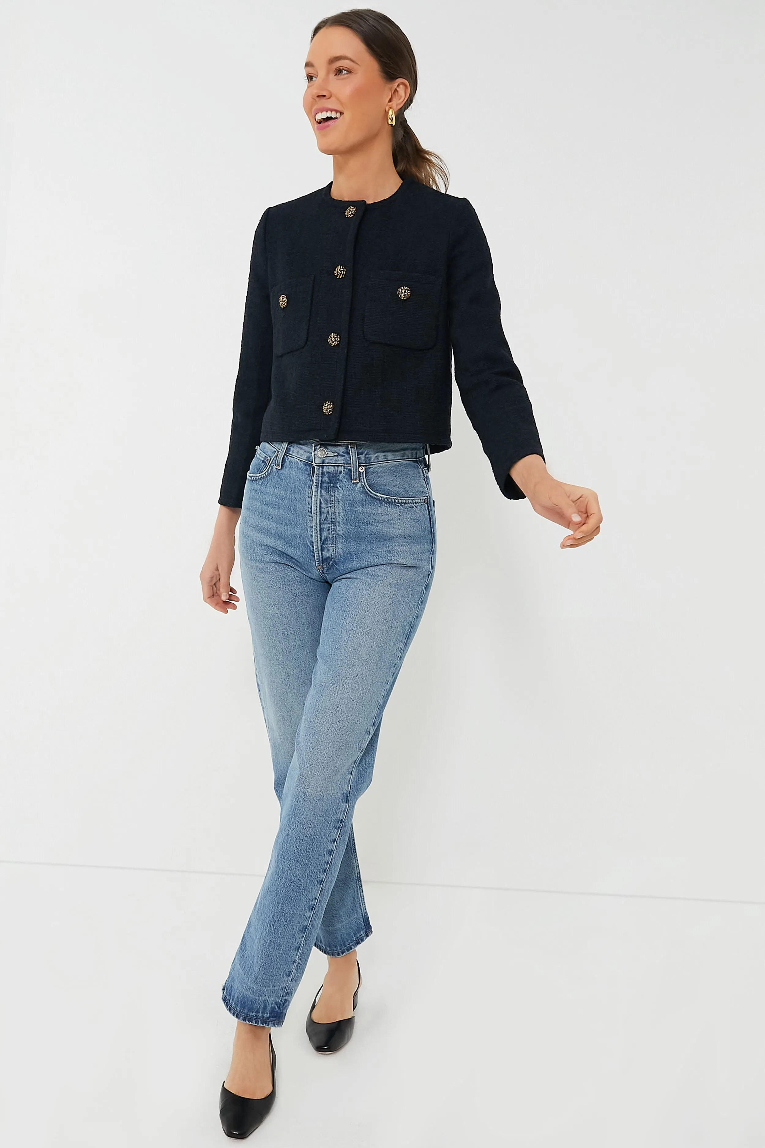 Black Cecile Sling Back Flats