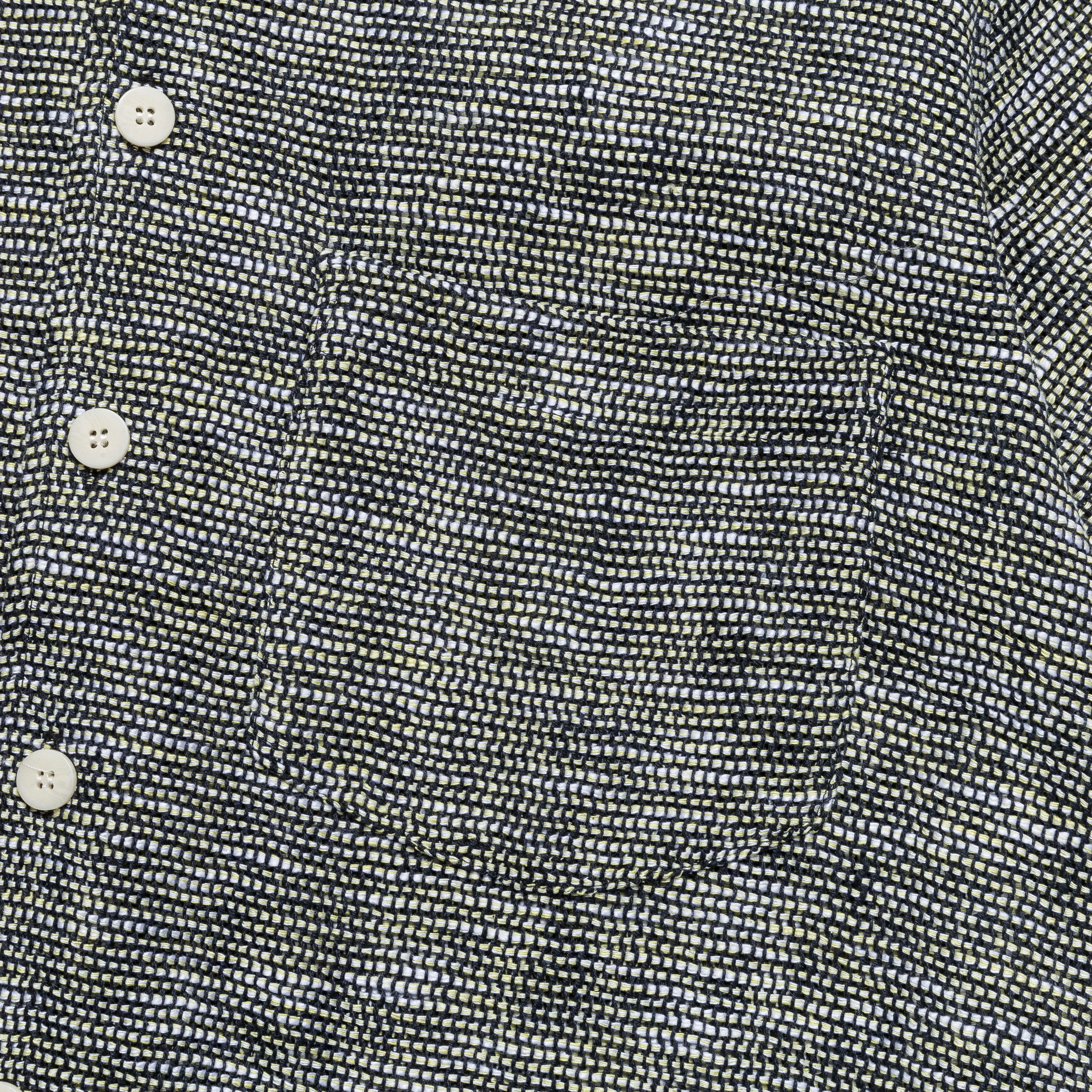 White & Black Woven Camp Shirt