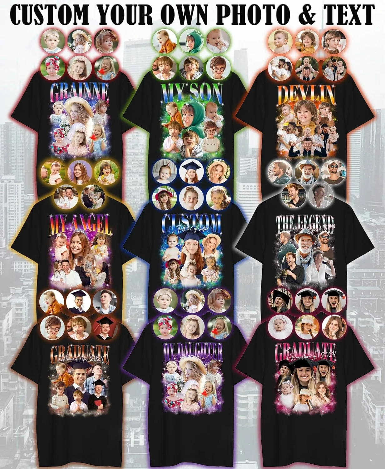 Custom Photo Shirt for Men & Women, Personalized Shirt with Picture Gift for Boyfriend Girlfriend, Dad Mom, Friends, Family