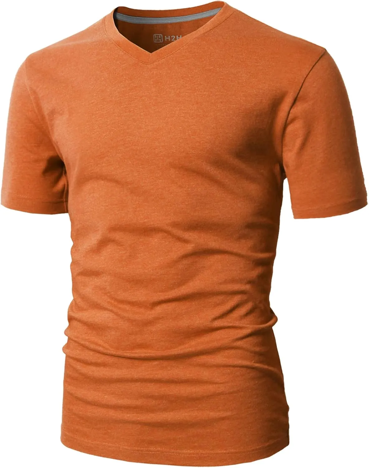 H2H Mens Casual Slim Fit Short Sleeve T-Shirts Soft Lightweight V-Neck/Crew-Neck Size XS to 3XL