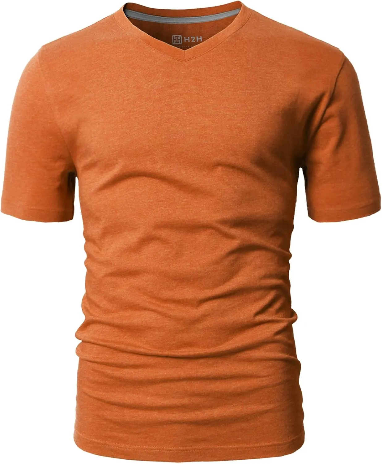 H2H Mens Casual Slim Fit Short Sleeve T-Shirts Soft Lightweight V-Neck/Crew-Neck Size XS to 3XL