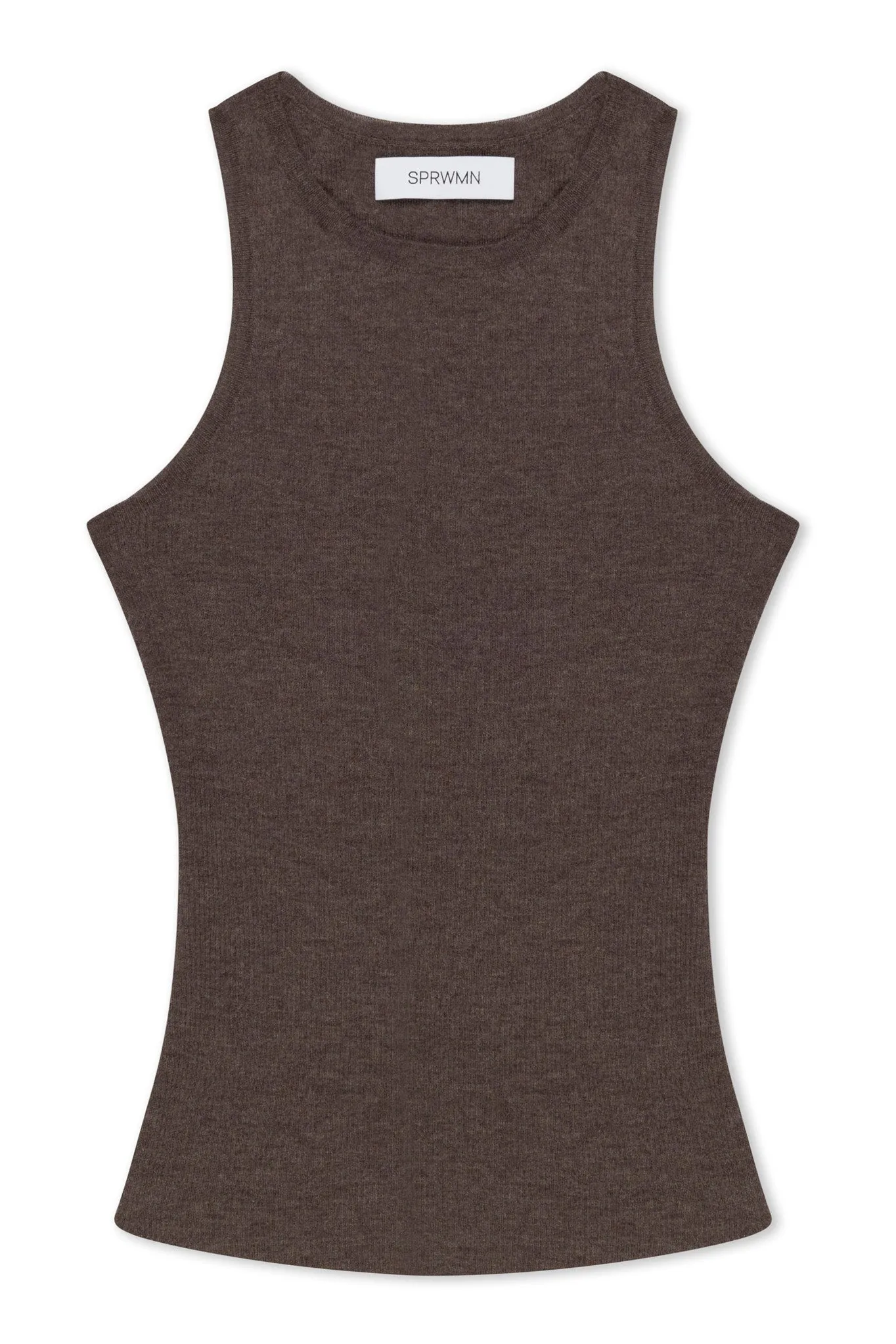 Heather Brown Cashmere Racer Tank