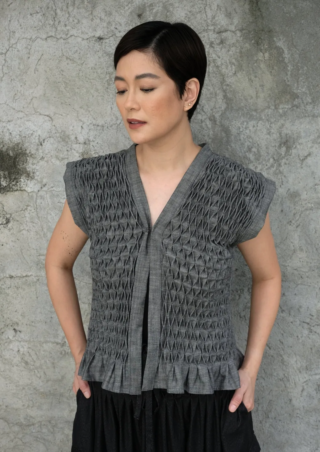 karine vest - gray