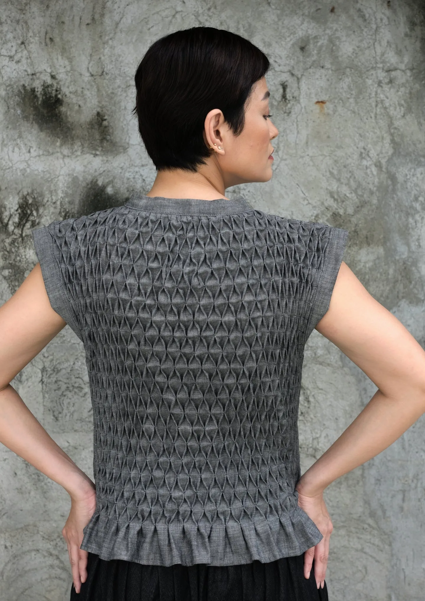 karine vest - gray