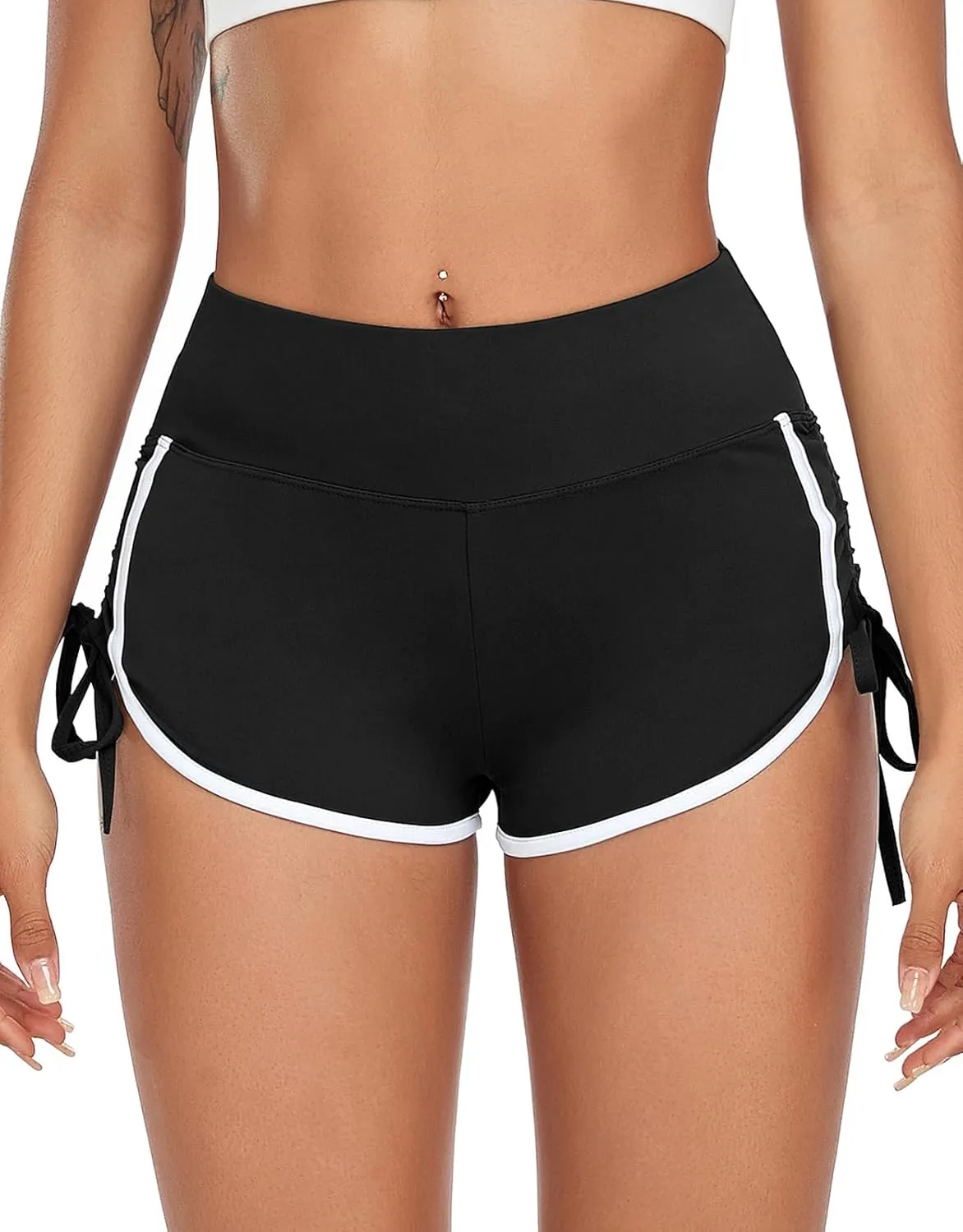 KIWI RATA Women's High Waist Booty Shorts Scrunch Butt Lifting Gym Workout Sexy Yoga Hot Pants