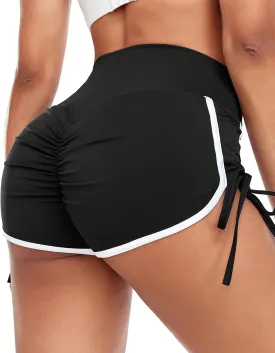 KIWI RATA Women's High Waist Booty Shorts Scrunch Butt Lifting Gym Workout Sexy Yoga Hot Pants