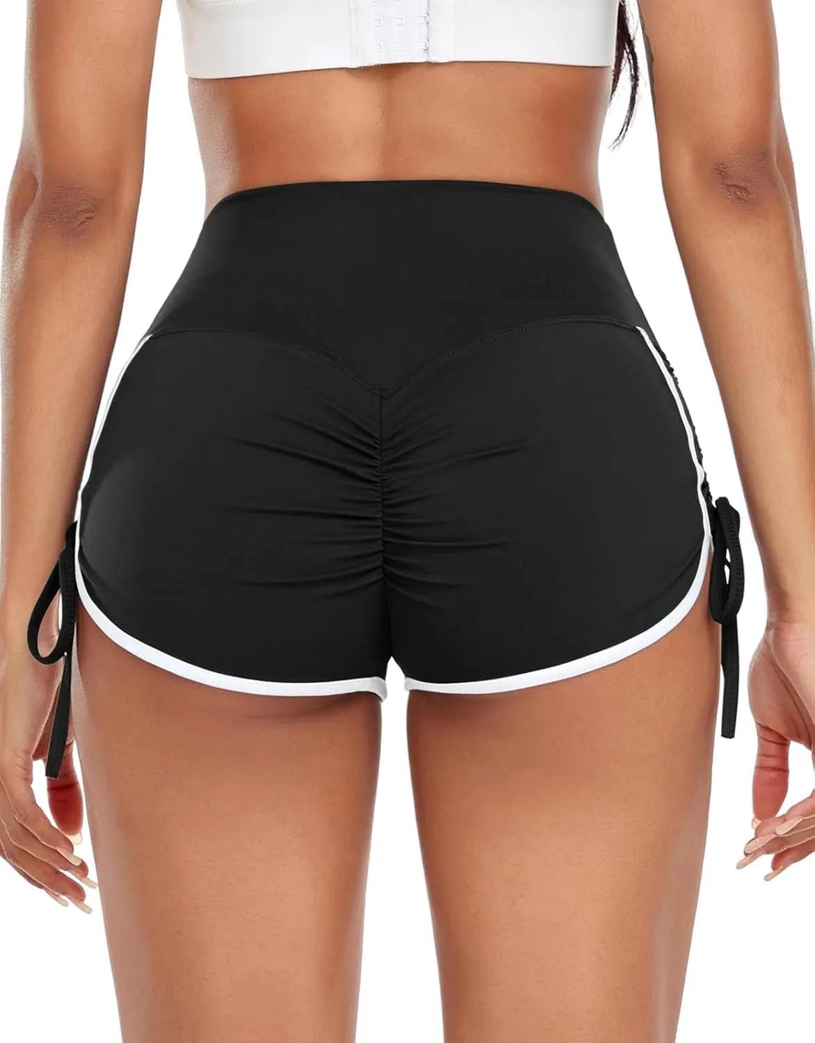 KIWI RATA Women's High Waist Booty Shorts Scrunch Butt Lifting Gym Workout Sexy Yoga Hot Pants