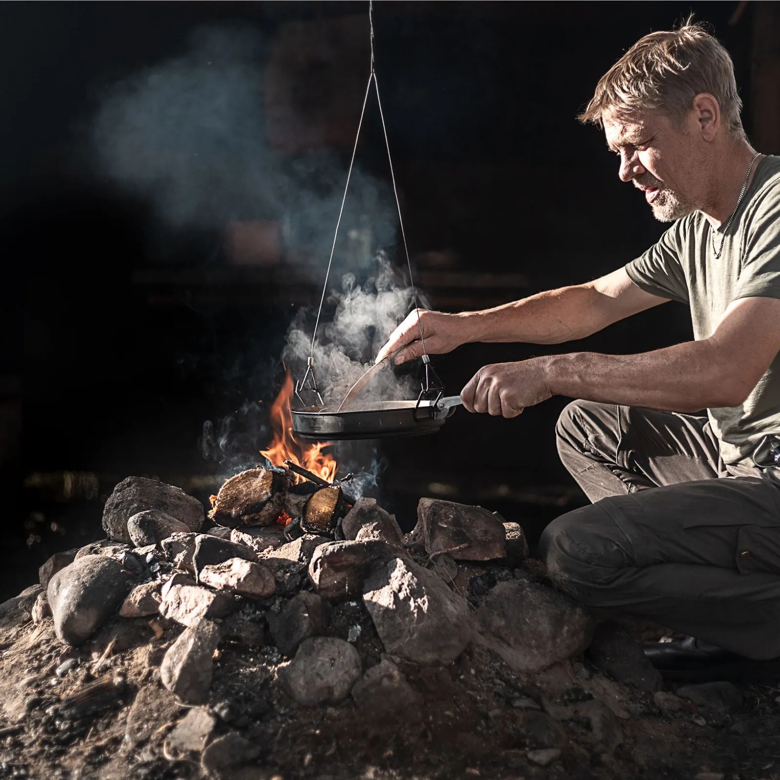 Large 2-Piece Titanium Camping Cookware Set With Hanger