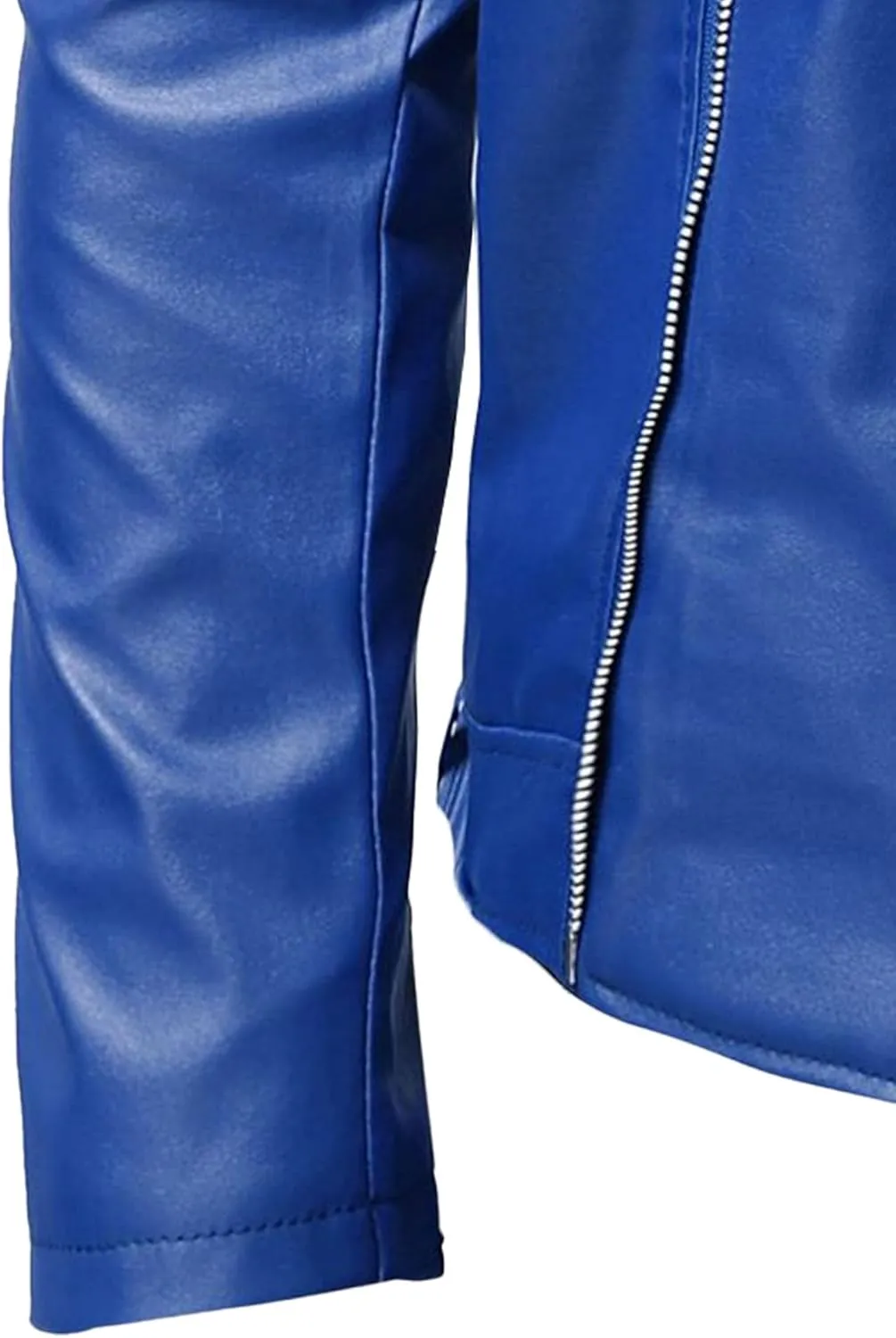 Maiyifu-GJ Men's Leather Jacket Stylish Causal Faux Leather Motorcycle Jacket Lightweight Zip-Up Slim Fit Biker Coat