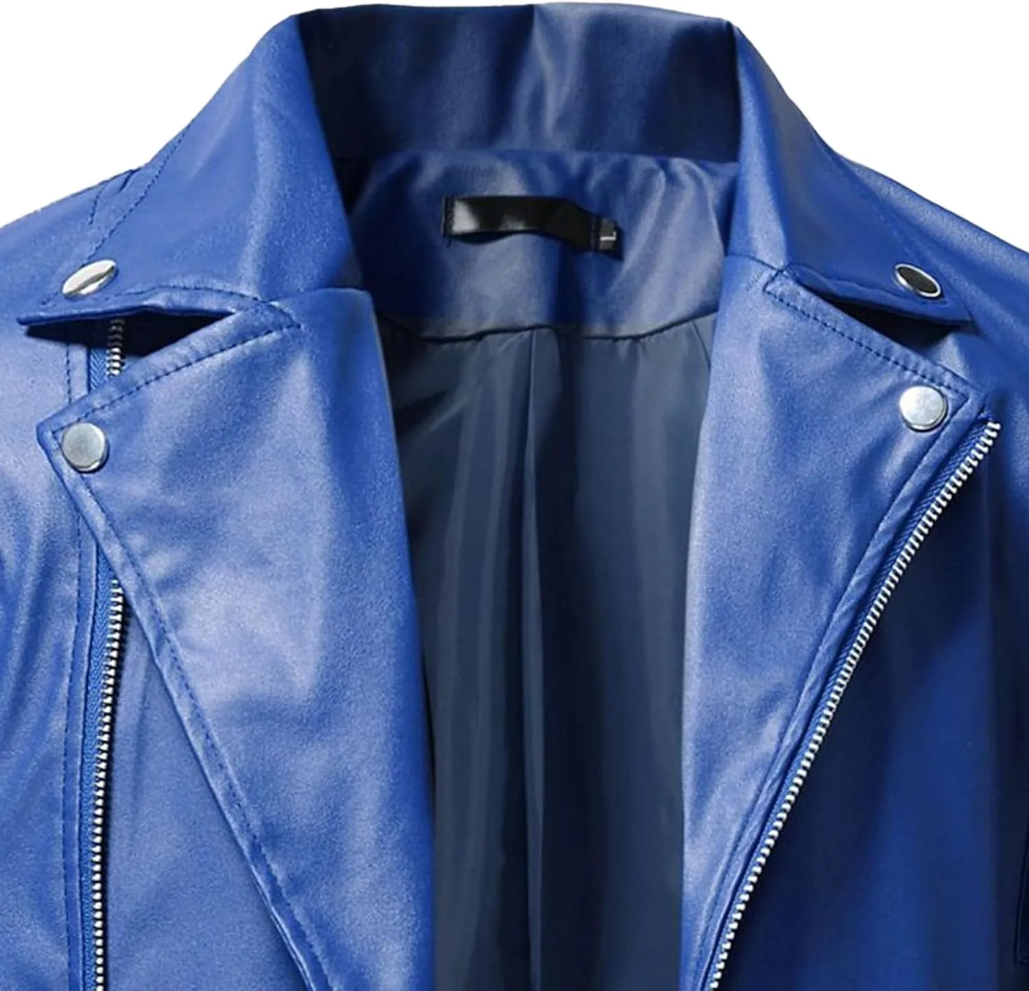 Maiyifu-GJ Men's Leather Jacket Stylish Causal Faux Leather Motorcycle Jacket Lightweight Zip-Up Slim Fit Biker Coat