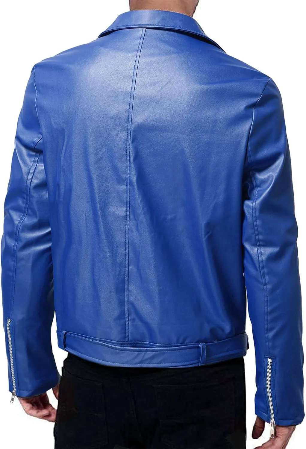 Maiyifu-GJ Men's Leather Jacket Stylish Causal Faux Leather Motorcycle Jacket Lightweight Zip-Up Slim Fit Biker Coat