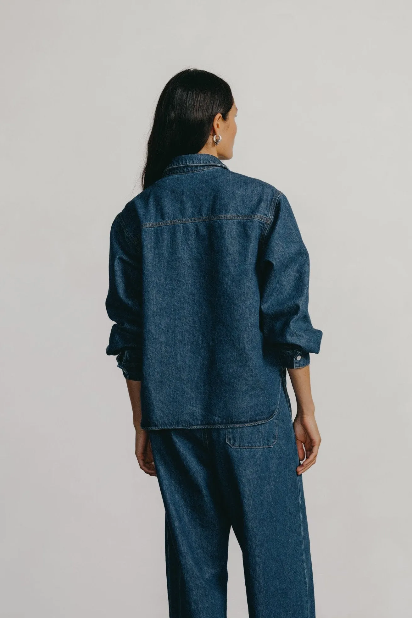 Marcie Shirt, Tencel Denim, Vintage Dark