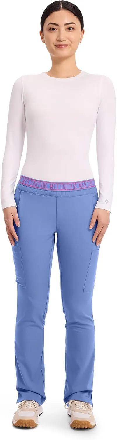 Med Couture Women's Yoga Pull-On Pant with 7 Pockets Ultra-Soft Rib-Knit Waistband and 2-Way Stretch Technology - MC7739