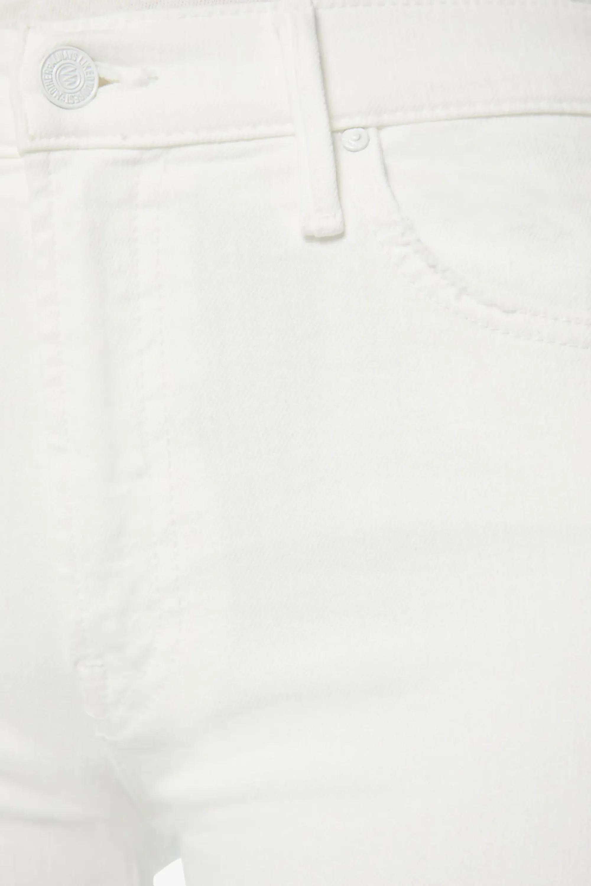Mother Insider Crop Step Fray White