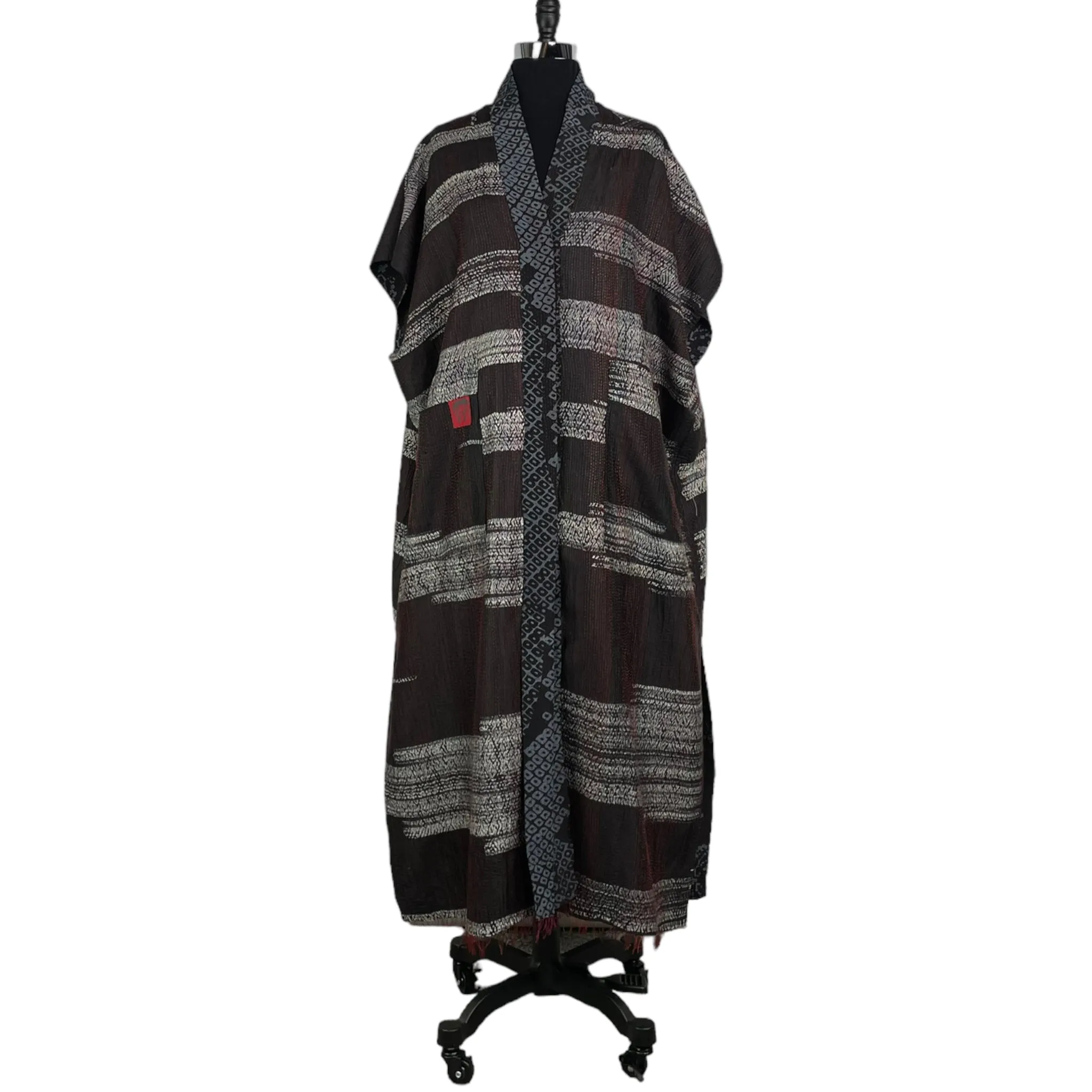 MOTHER'S KIMONO PRINT LONG VEST