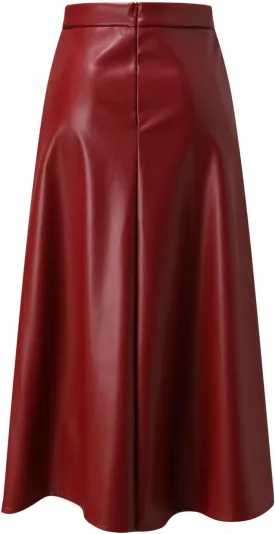 plus Size Skirts for Women 2x Solid Long High Leather A Color Womens Faux Skirt Line Skirts Waist Skirt