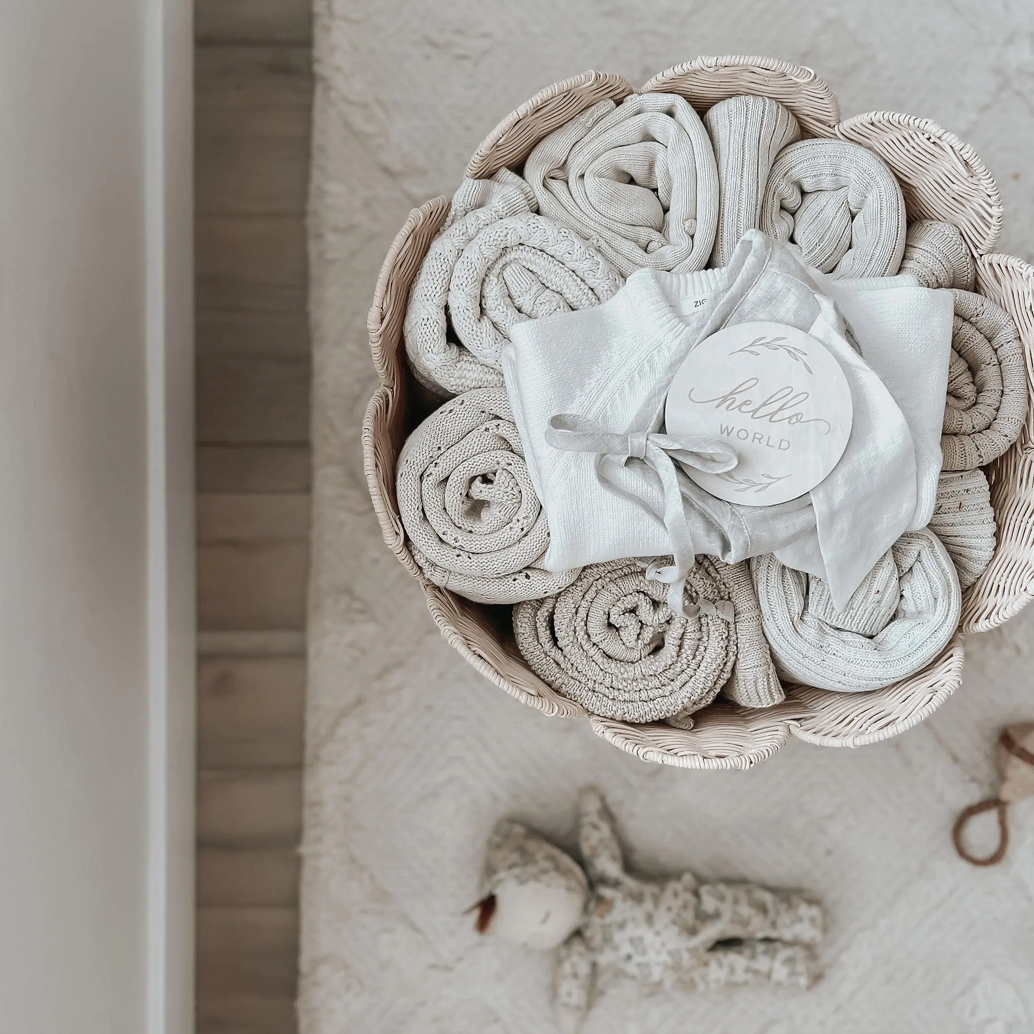 Rattan Tulip Basket | Nude