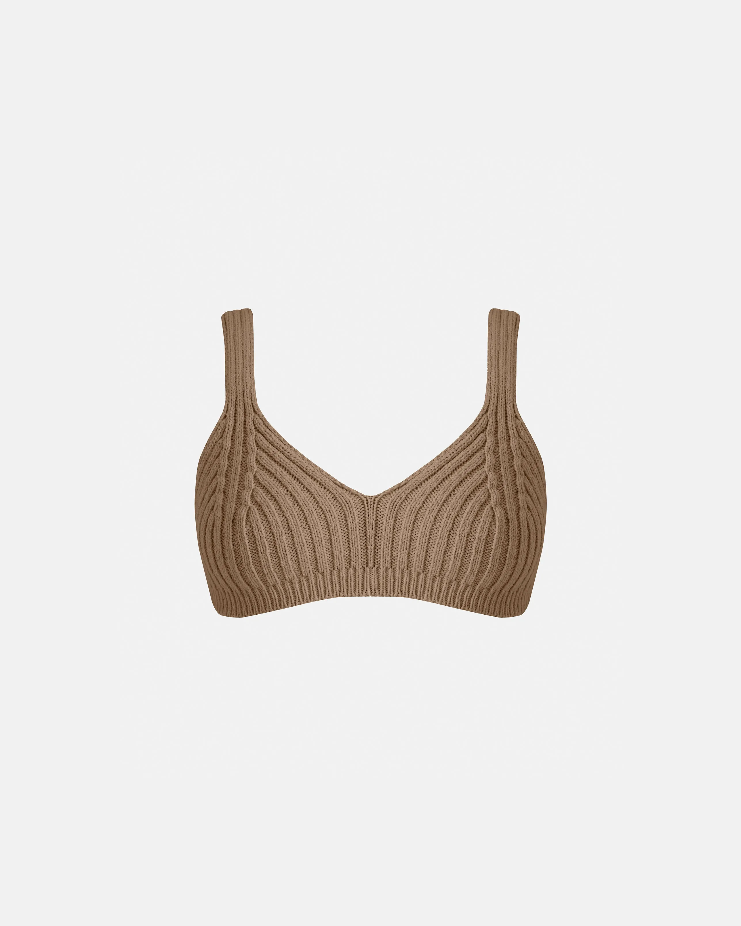 Riviera Textured Knit Coup Top Camel