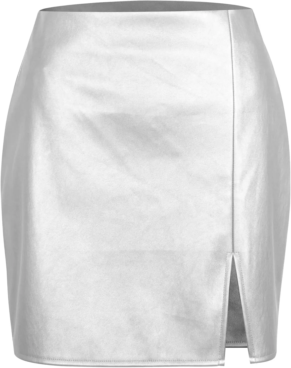 Sheface Women's Faux Leather Split Hem Short Skirt High Waist Slim Fit Mini Skirts Pu Leather Bodycon Pencil Skirt