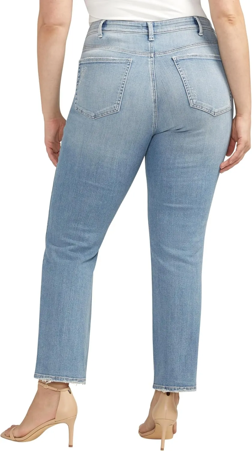 Silver Jeans Co. Women's Plus Size Isbister High Rise Straight Leg Jeans