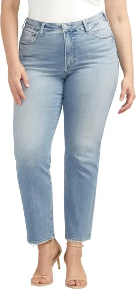 Silver Jeans Co. Women's Plus Size Isbister High Rise Straight Leg Jeans