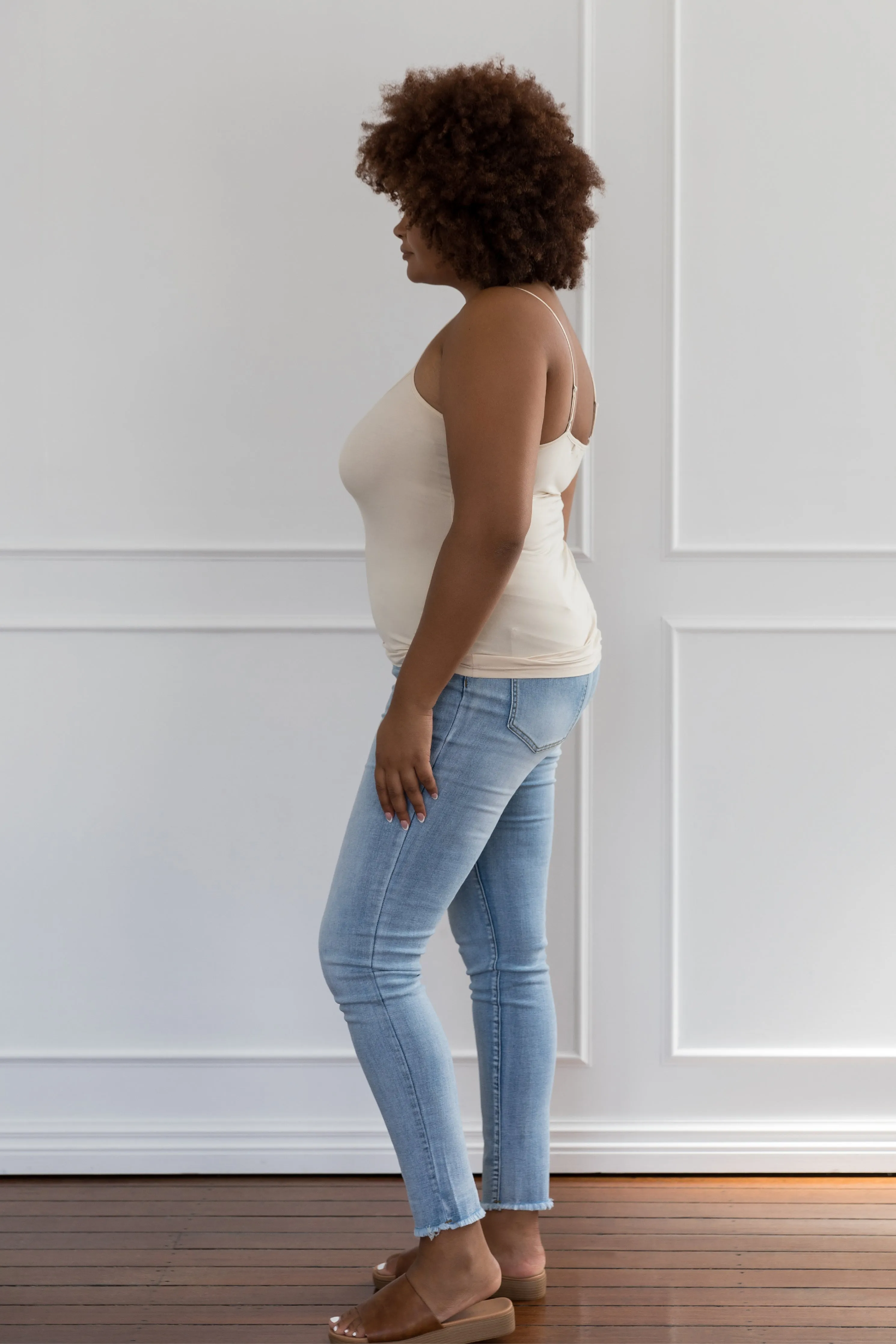 Slip Singlet in Beige