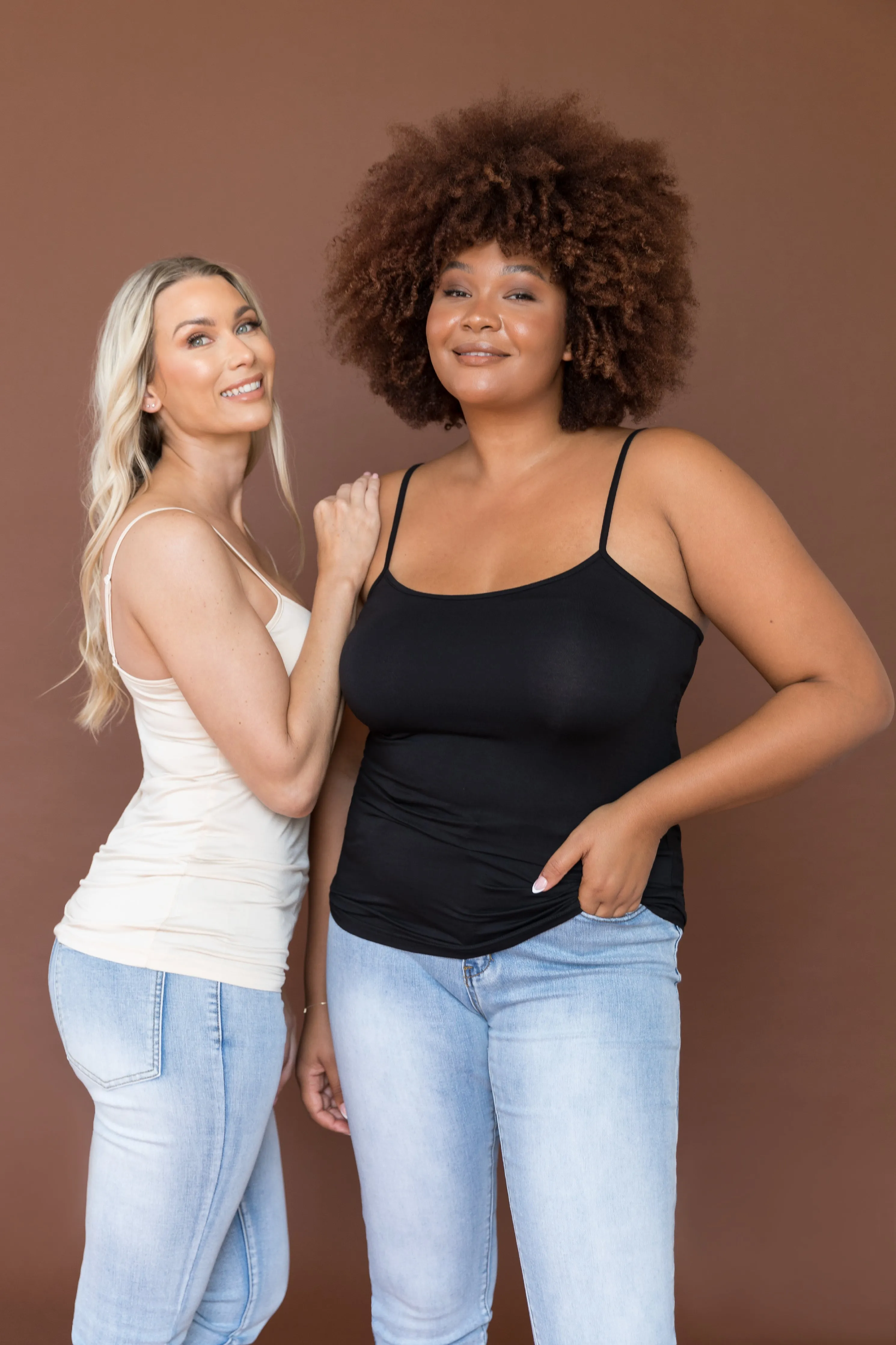 Slip Singlet in Beige