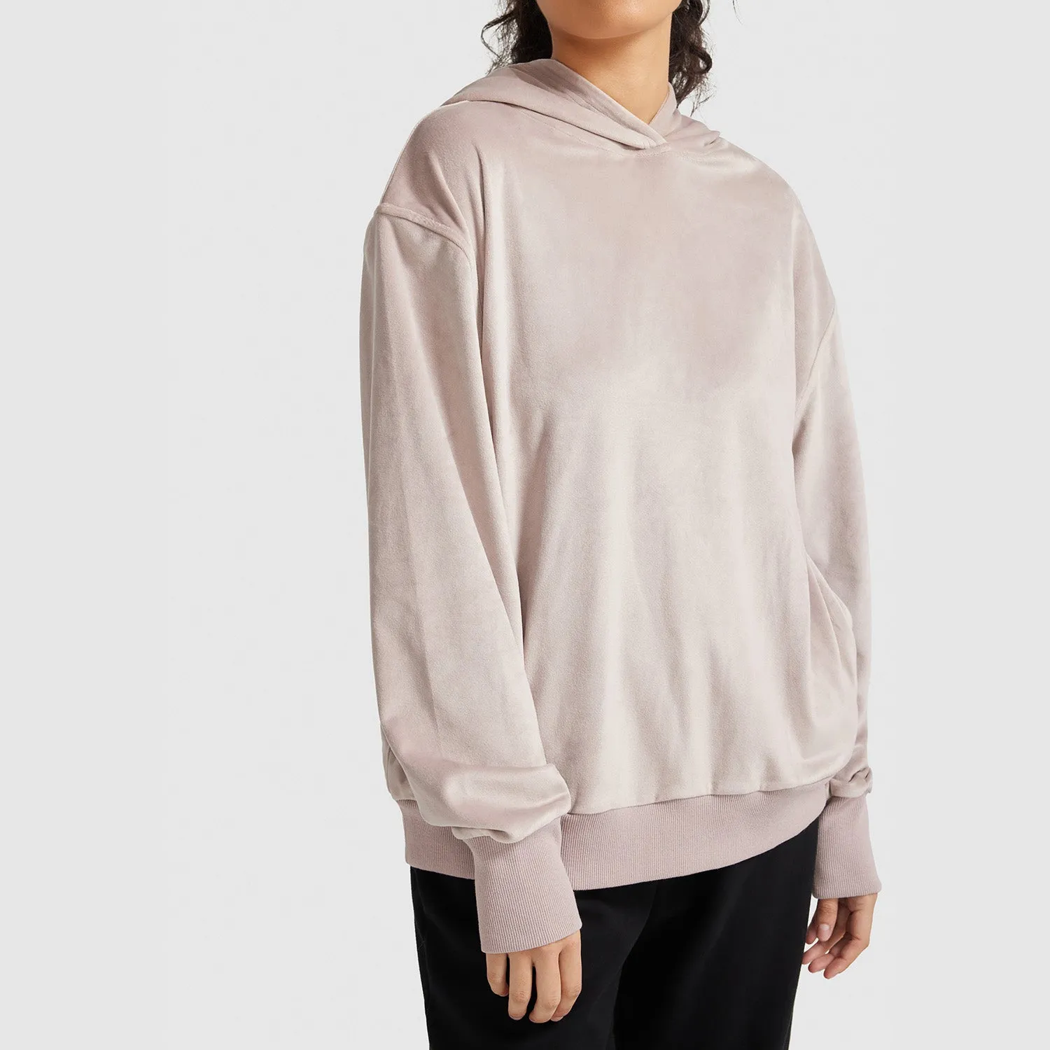 Taupe Velour Hoodie
