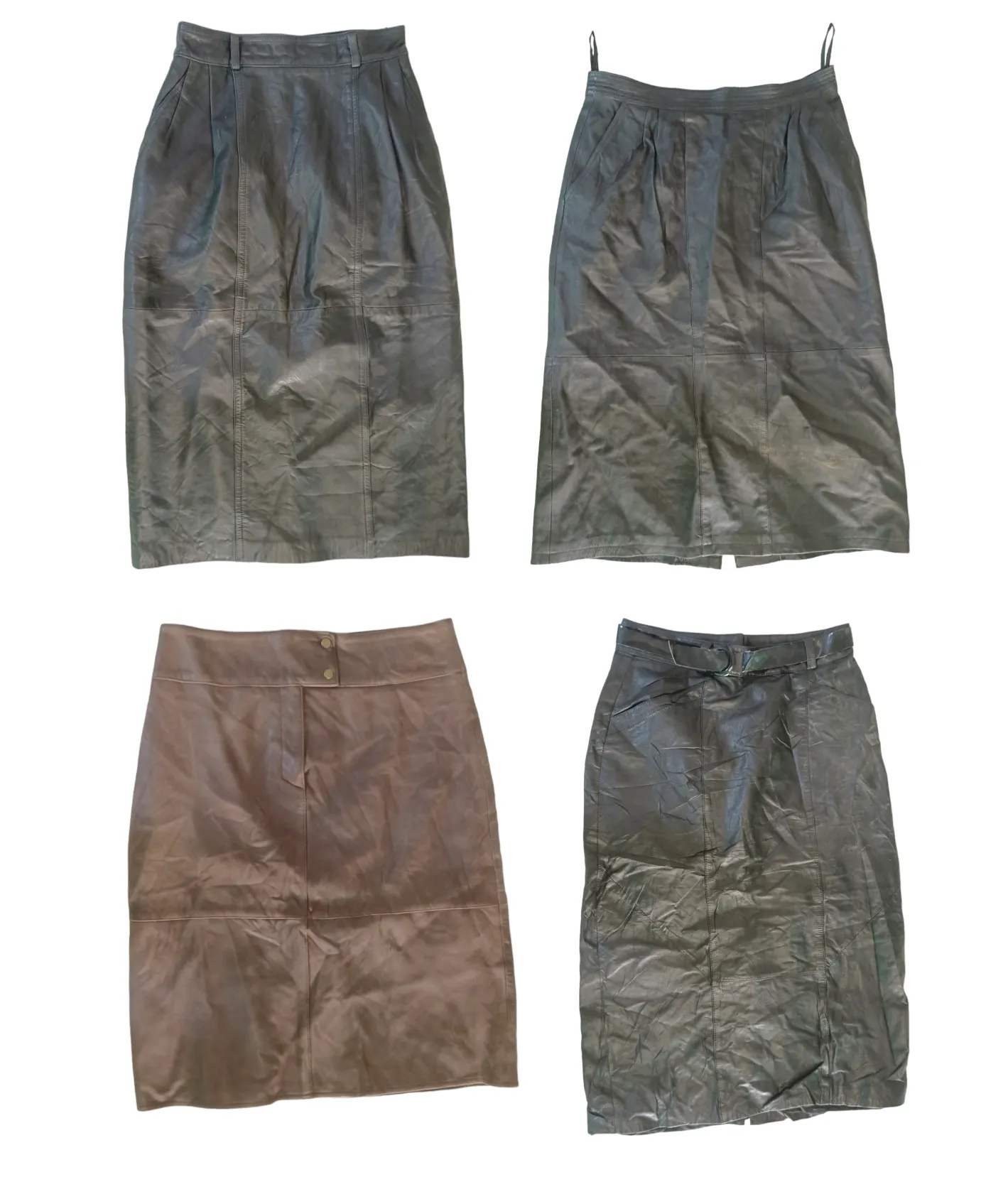 Throwback Chic: The Ultimate Vintage Y2K Leather Skirt Collection 💥(H-114)