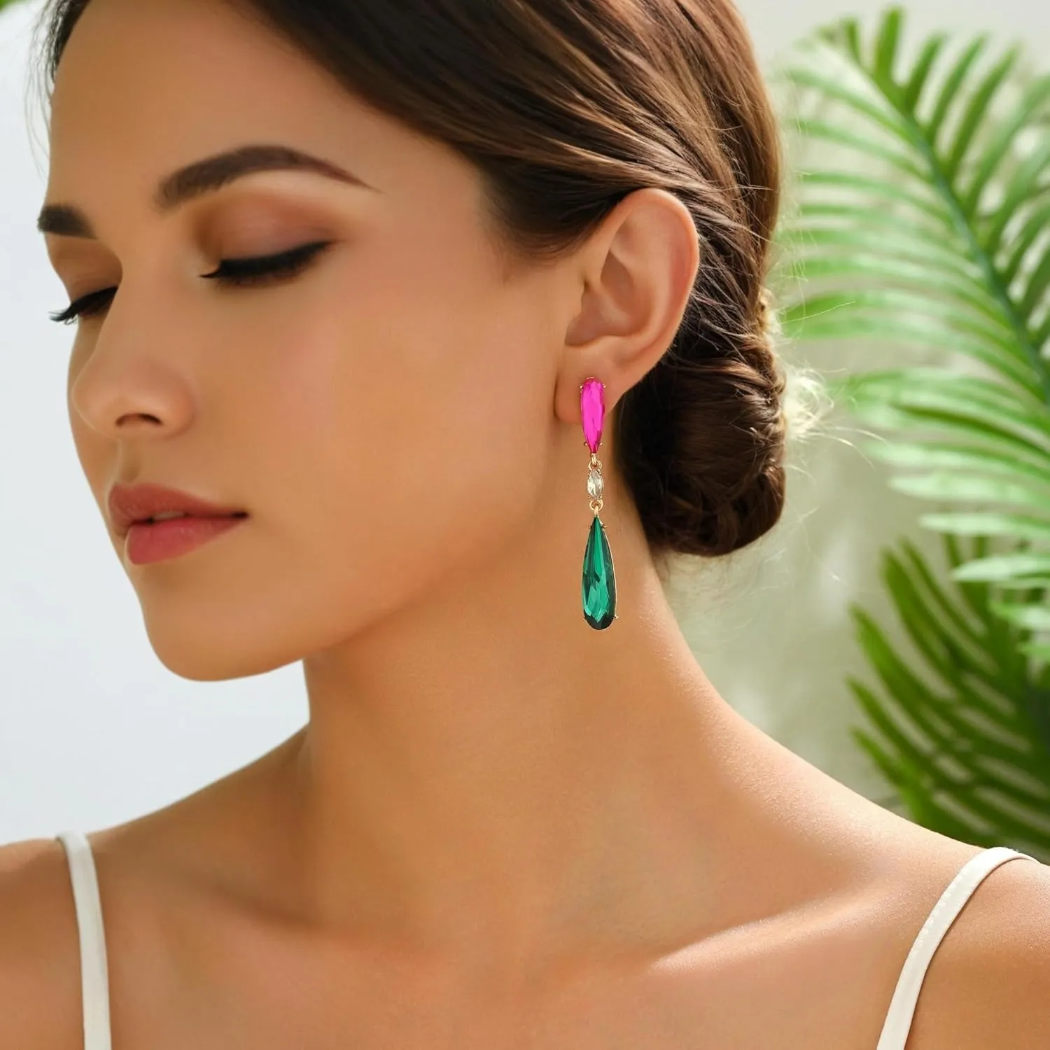 Trendy Simple Teardrop Dangle Earrings for Women Rhinestone Elegant Vintage Jewelry for Prom Party Daily Wear
