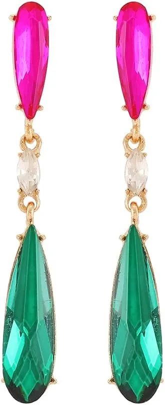 Trendy Simple Teardrop Dangle Earrings for Women Rhinestone Elegant Vintage Jewelry for Prom Party Daily Wear