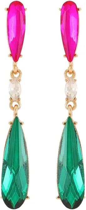 Trendy Simple Teardrop Dangle Earrings for Women Rhinestone Elegant Vintage Jewelry for Prom Party Daily Wear