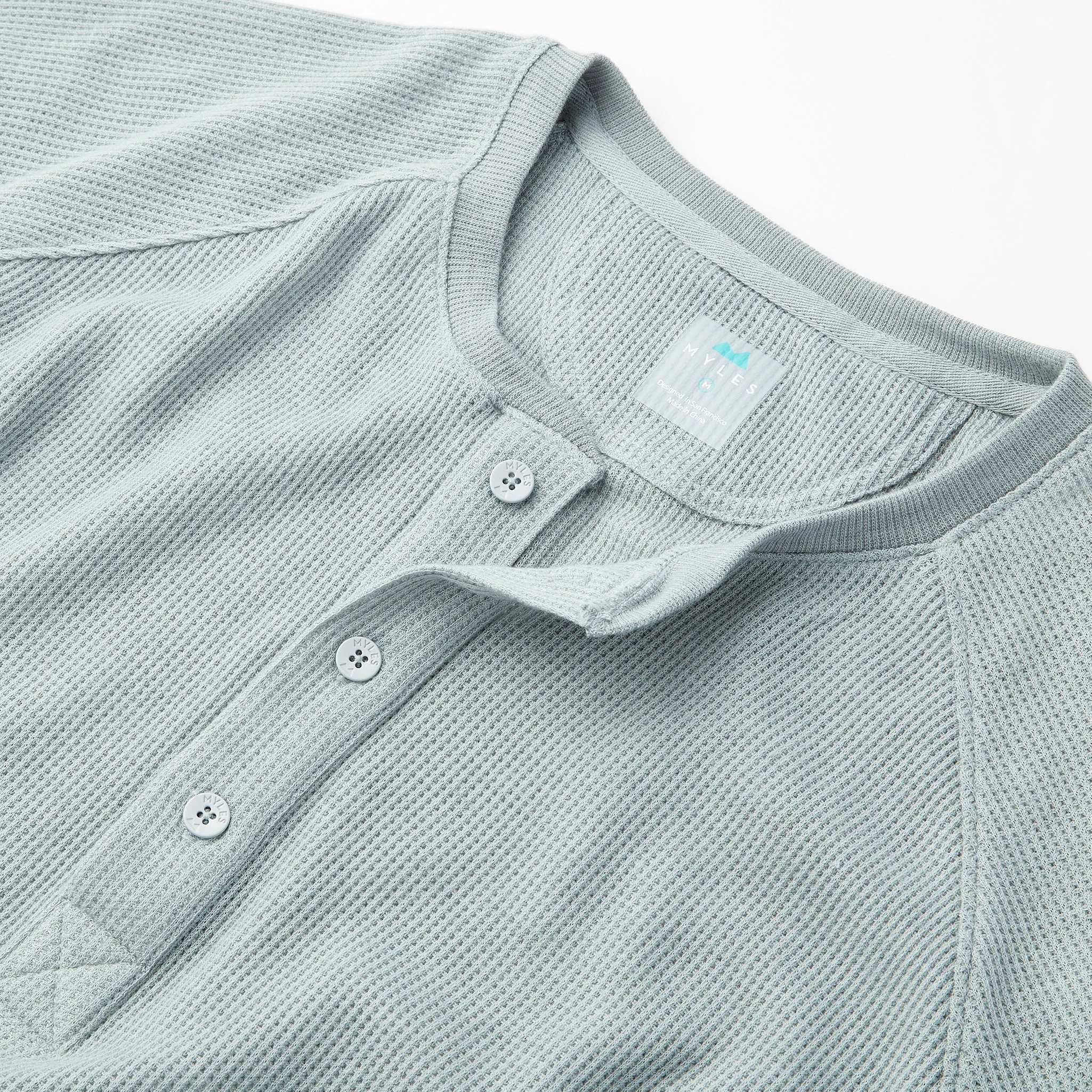Weekend Thermal Henley in Good Gray