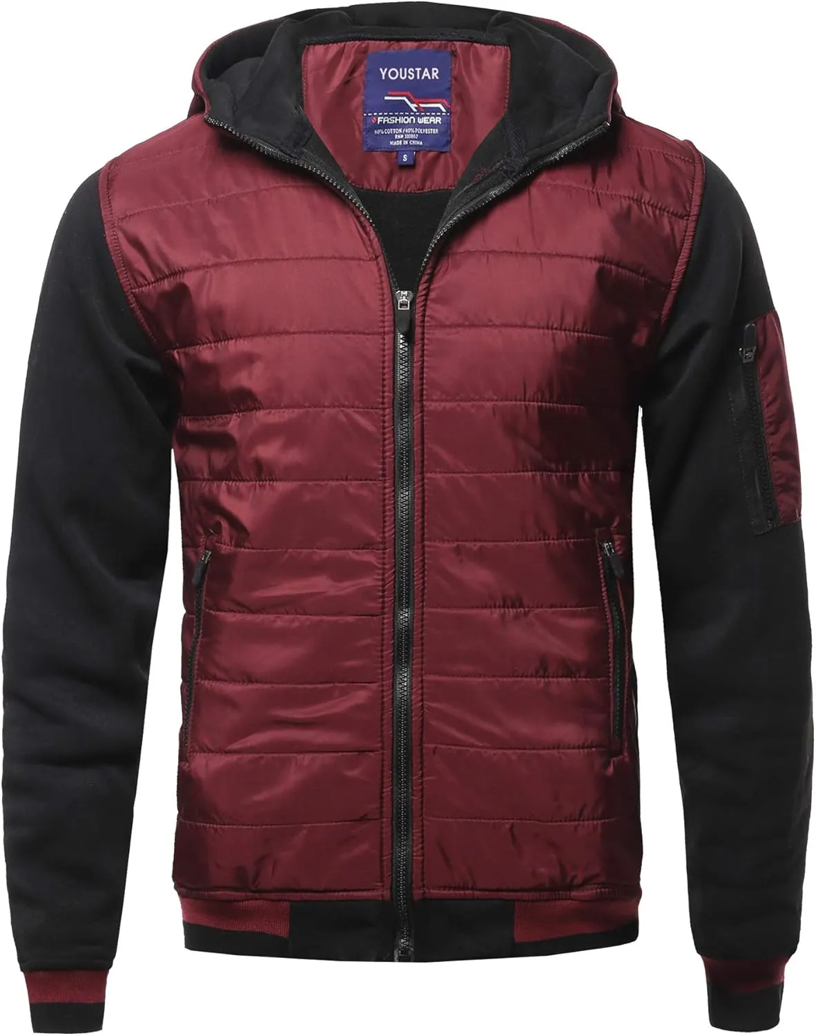 Youstar Men's Casual Basic Quilted Bomber Jacket