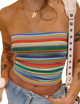 ZAFUL Women Satin Strapless Tube Tops Side Split Sleeveless Backless Bandeau Top Going Out Bustier Tops Silk Tank Top